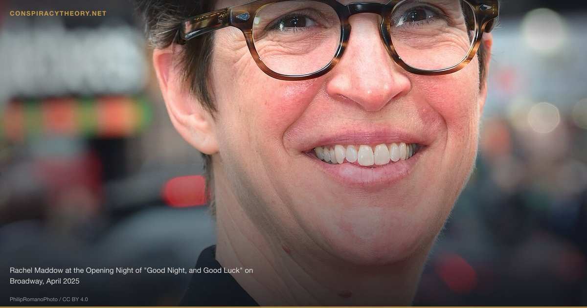 BlueAnon — Left-Wing Conspiracy Theories (2021) — Rachel Maddow at the Opening Night of "Good Night, and Good Luck" on Broadway, April 2025
