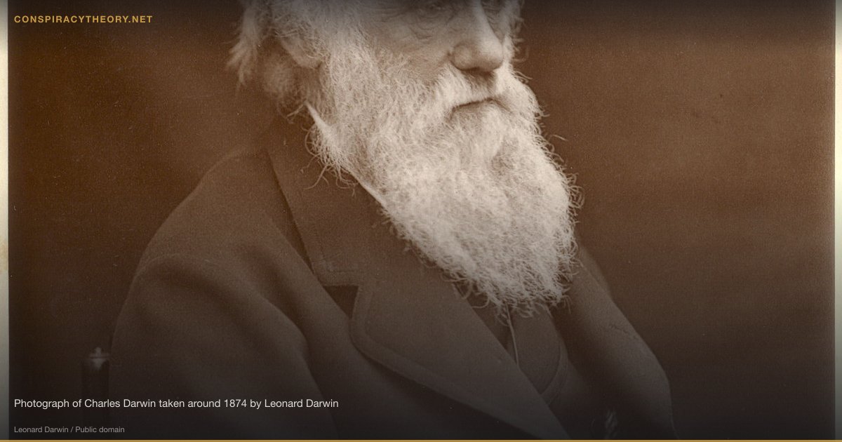 Evolution as Conspiracy Against God (1859) — Photograph of Charles Darwin taken around 1874 by Leonard Darwin