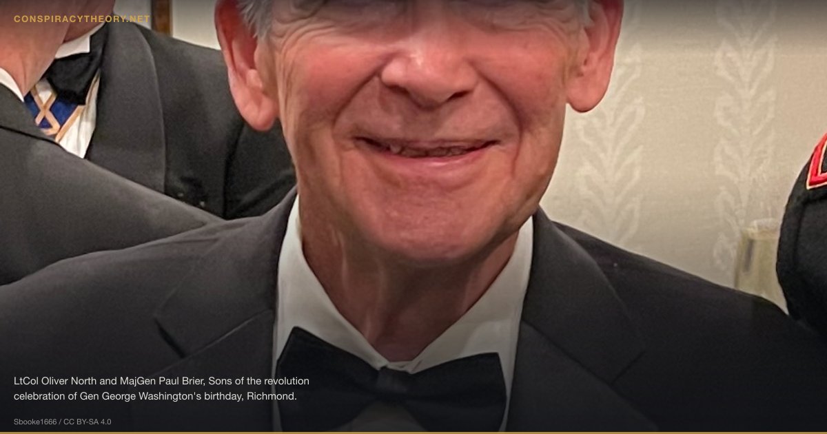 Rex 84 — Martial Law & Civilian Detention Plan (1984) — LtCol Oliver North and MajGen Paul Brier, Sons of the revolution celebration of Gen George Washington's birthday, Richmond.