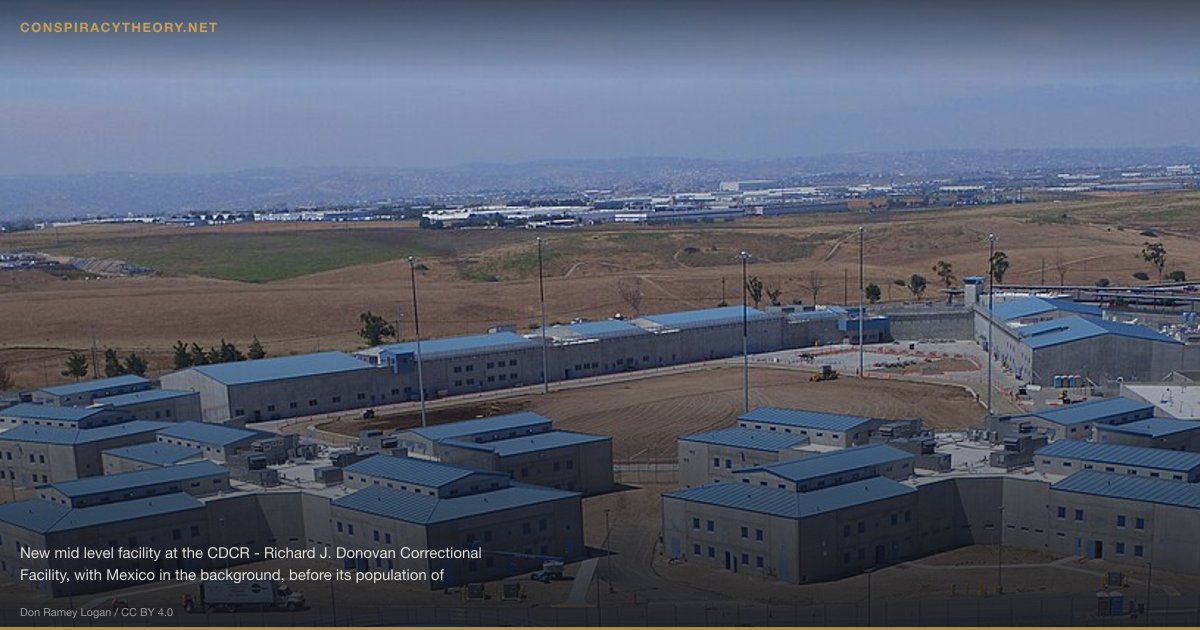 Robert F. Kennedy Assassination Conspiracy (1968) — New mid level facility at the CDCR - Richard J. Donovan Correctional Facility, with Mexico in the background, before its population of inmates arrive.