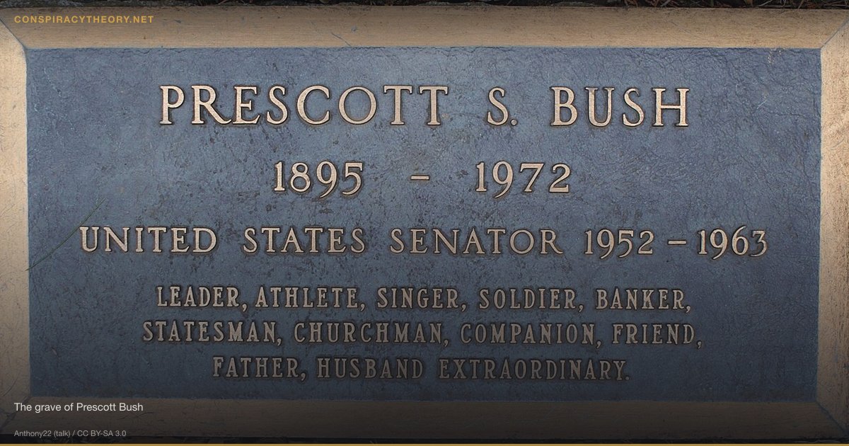 Skull and Bones Geronimo Skull Theft (1918) — The grave of Prescott Bush