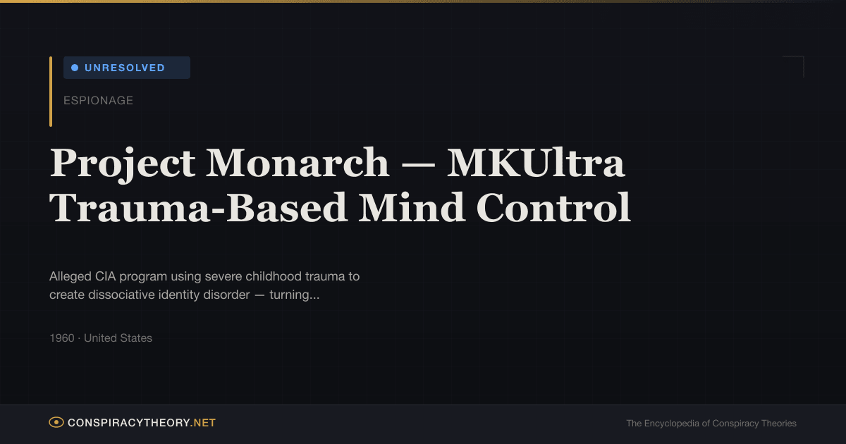 Project Monarch — MKUltra Trauma-Based Mind Control | Conspiracy Theory ...