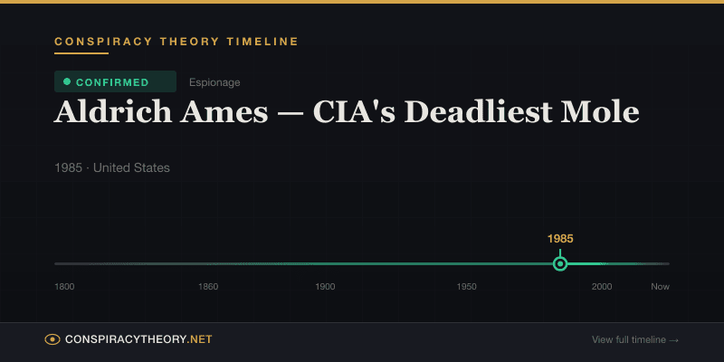 Aldrich Ames — CIA's Deadliest Mole — Conspiracy Theory Timeline 1985, United States