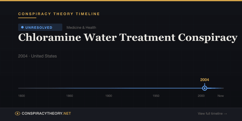 Chloramine Water Treatment Conspiracy — Conspiracy Theory Timeline 2004, United States