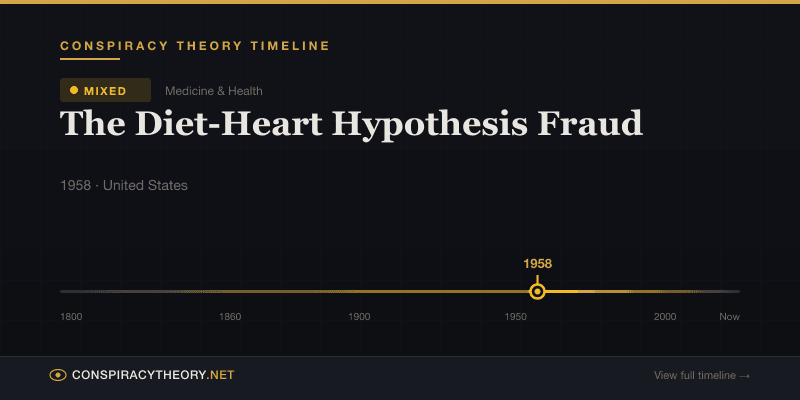 The Diet-Heart Hypothesis Fraud — Conspiracy Theory Timeline 1958, United States