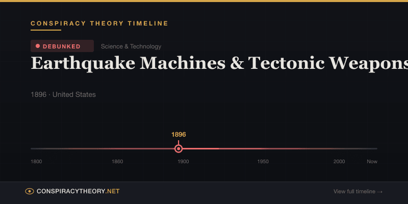 Earthquake Machines & Tectonic Weapons — Conspiracy Theory Timeline 1896, United States