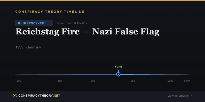 Reichstag Fire — Nazi False Flag — Conspiracy Theory Timeline 1933, Germany