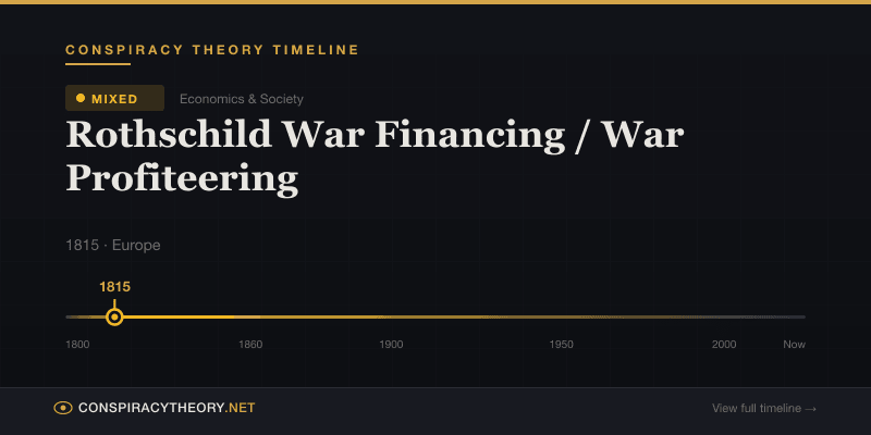 Rothschild War Financing / War Profiteering — Conspiracy Theory Timeline 1815, Europe