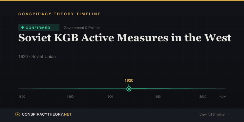 Soviet KGB Active Measures in the West — Conspiracy Theory Timeline 1920, Soviet Union