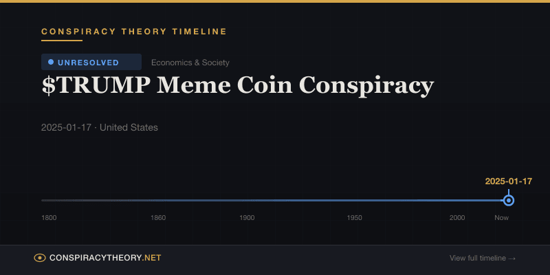 $TRUMP Meme Coin Conspiracy — Conspiracy Theory Timeline 2025-01-17, United States